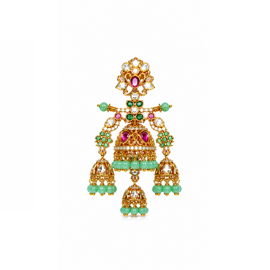 Maharani Kemp Stone Jhumka Earrings