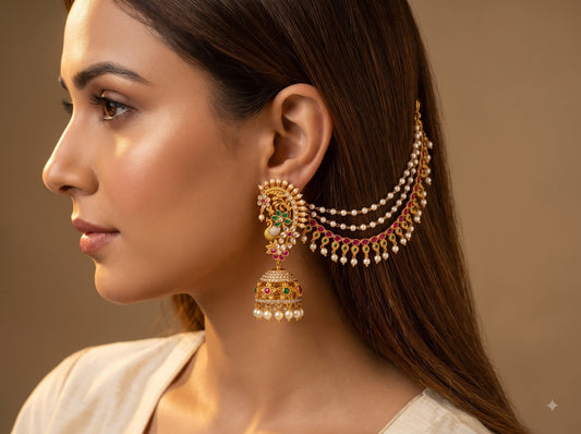 Temple Peacock Kemp Stone Ear Cuff