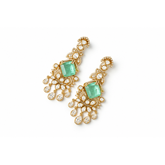 Mint Émeraude Chandelier Earrings