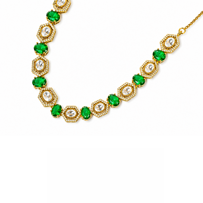 Emerald Royale Moissanite Necklace Set