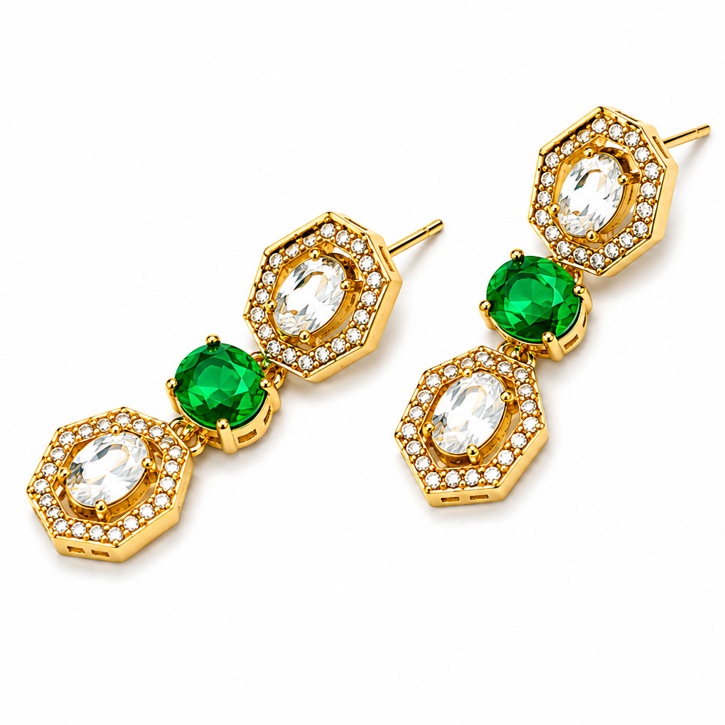 Emerald Royale Moissanite Necklace Set