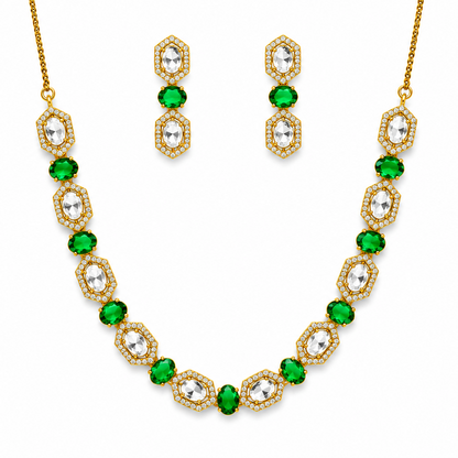 Emerald Royale Moissanite Necklace Set