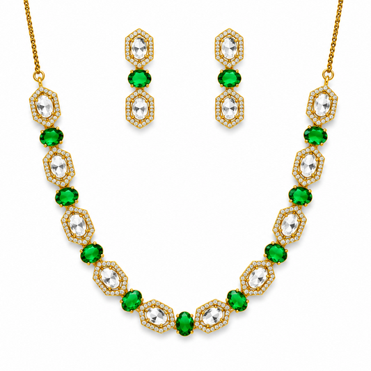 Emerald Royale Moissanite Necklace Set