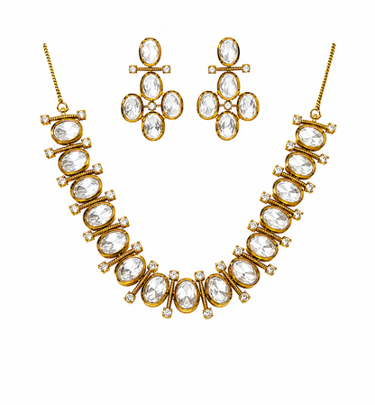 Celeste Moissanite Oval Statement Necklace Set