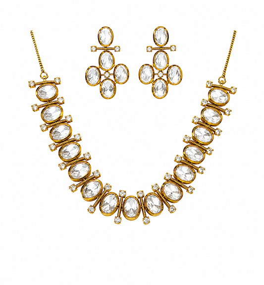 Celeste Moissanite Oval Statement Necklace Set