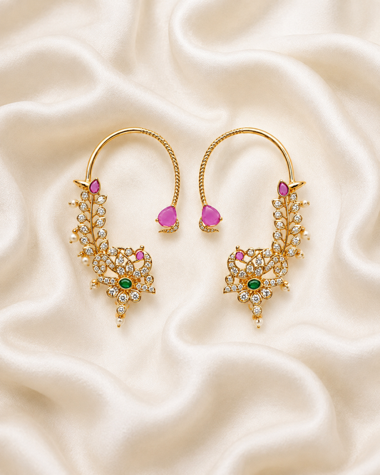 Ruby & Emerald Kemp Statement Ear Cuffs