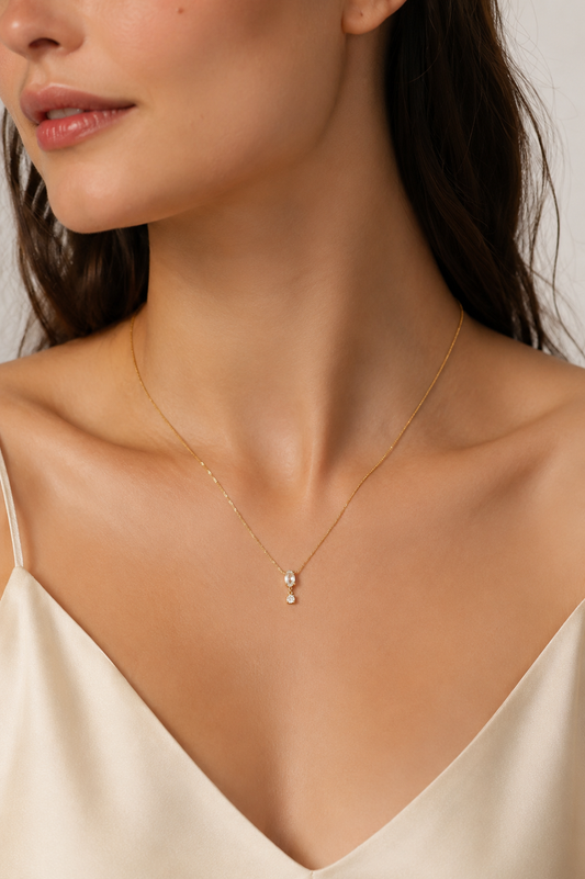 Emerald & Crystal Pendant Necklace