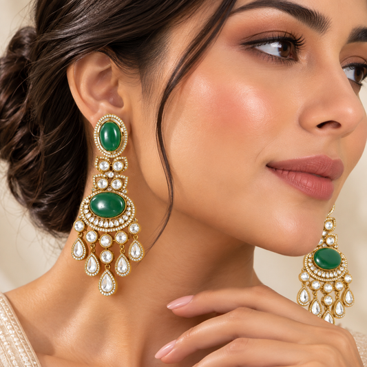 Verde Royale Statement Drop Earrings