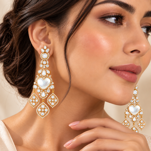 Pearl royale statement earrings